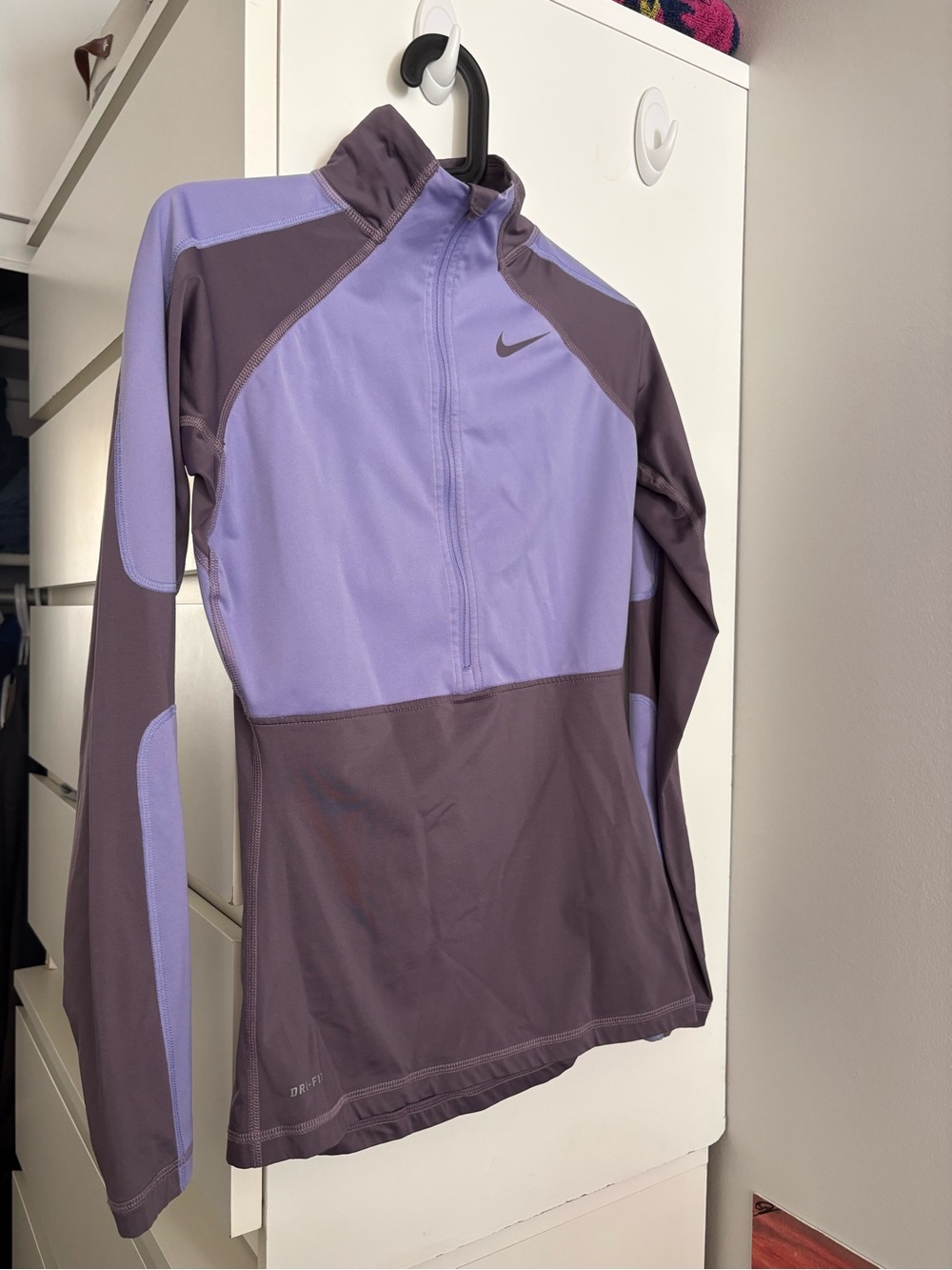 Nike Pro Plum and Lavender Athletic Half-Zip Top